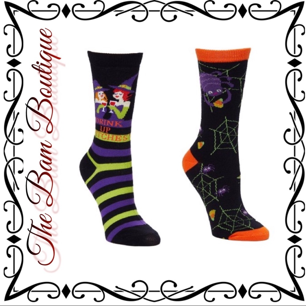 ‘Drink Up Witches' Spider Socks Set